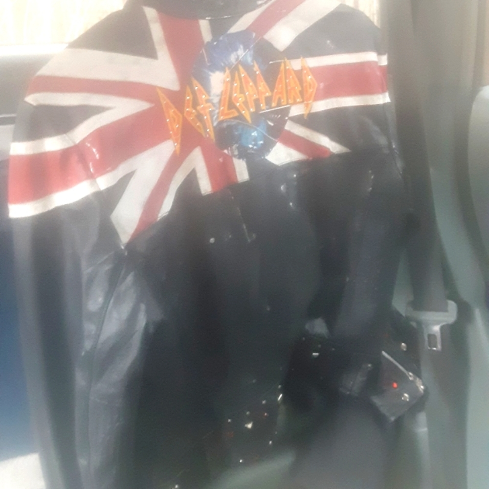 Vintage Def Leopard motorcycle jacket